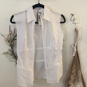 Clearout 🎉 NWT Laundry By Shelli Segal White Corsette Blouse Tank sleeveless